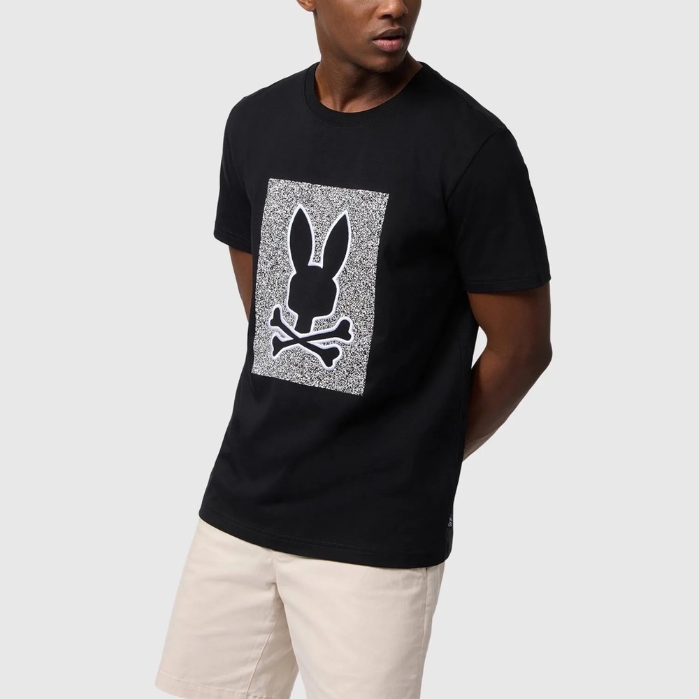 Black Physco Bunny Graphic Men's T-Shirt